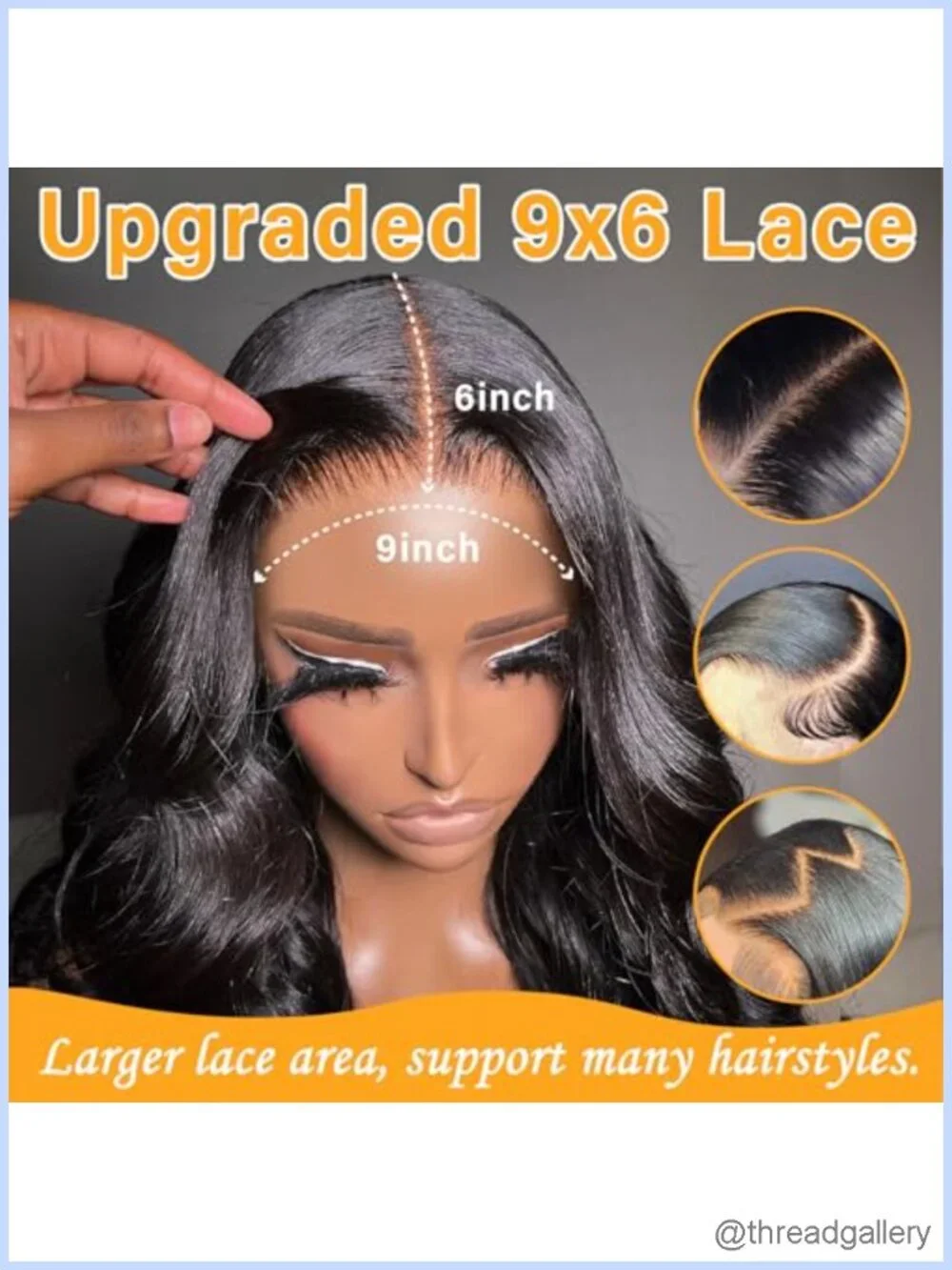 Wear and Go 9x6 HD Lace Glueless Wig, 180% Density 0.10mm Ultra-Thin Invisible